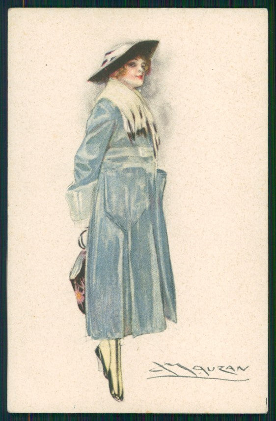Artist Signed Mauzan Fashion Glamour Lady serie 80-3 postcard TC4377 – fronte