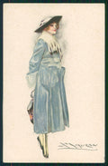 Artist Signed Mauzan Fashion Glamour Lady serie 80-3 postcard TC4377 – fronte