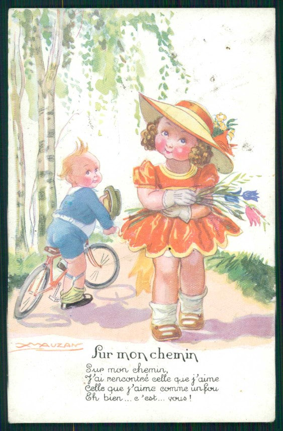 Artist Signed Mauzan Children serie 114 postcard TC4391 – fronte