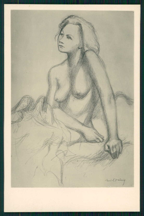 Artist Signed Erich Honig Nude Lady RPPC postcard TC4426 – fronte