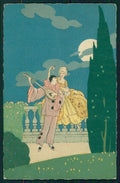 Artist Signed Meschini Art Deco Pierrot Lady 2242 CORNER CREASED postcard TC4432 – fronte