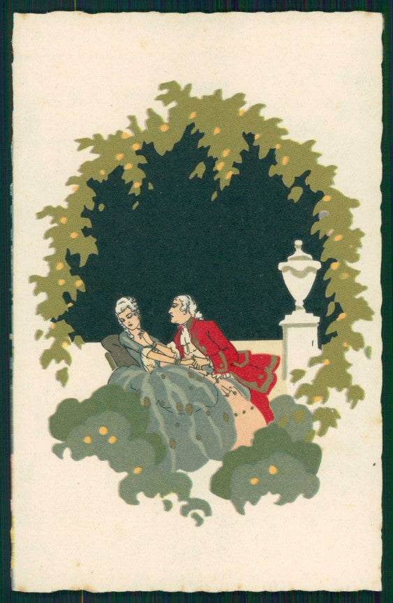 Artist Signed Meschini Italian Deco Romantic Couple serie 2444 postcard TC4433 – fronte