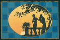 Artist Signed Meschini Art Deco Romantic Couple Silhouette 2217 postcard TC4436 – fronte