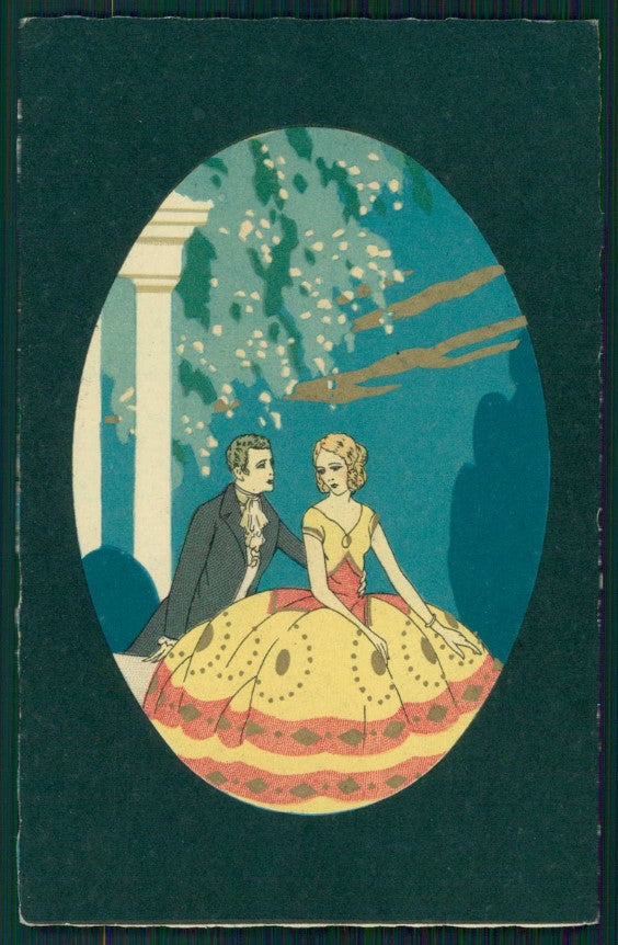 Artist Signed Meschini Italian Art Deco Romantic Couple 2270 postcard TC4442 – fronte