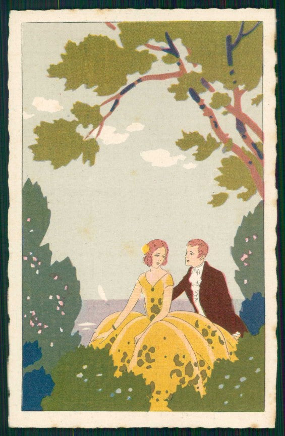 Artist Signed Meschini Italian Art Deco Romantic Couple 2286 postcard TC4463 – fronte