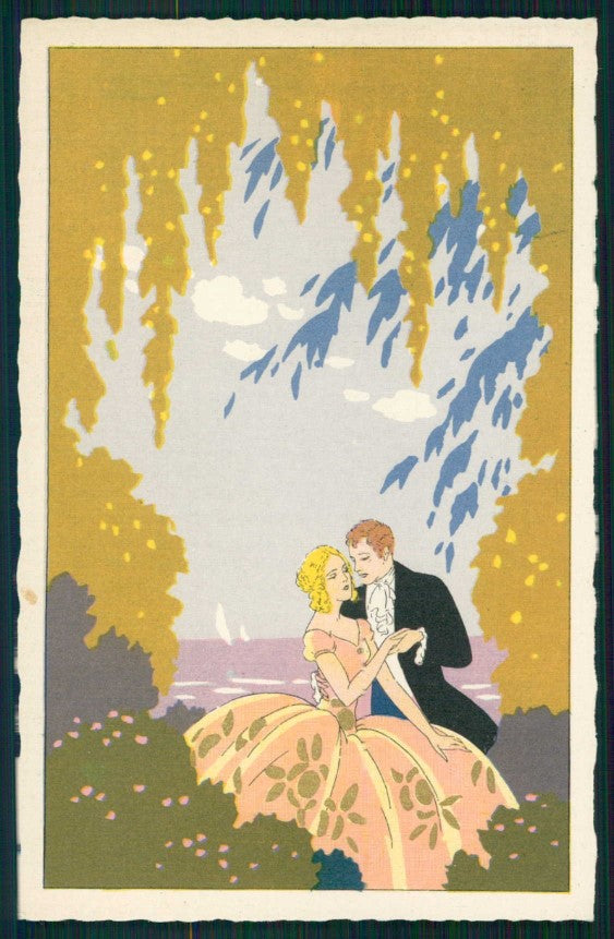 Artist Signed Meschini Italian Art Deco Romantic Couple 2286 postcard TC4465 – fronte