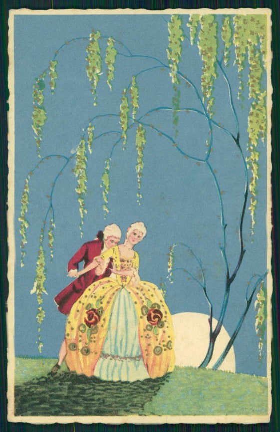 Artist Signed Meschini Italian Art Deco Romantic Couple 2116 postcard TC4487 – fronte
