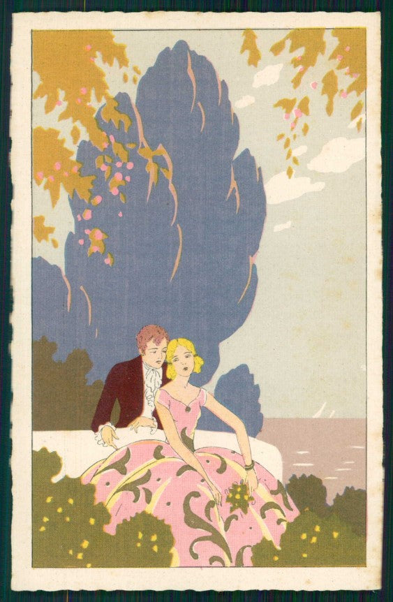 Artist Signed Meschini Italian Art Deco Romantic Couple 2286 postcard TC4489 – fronte