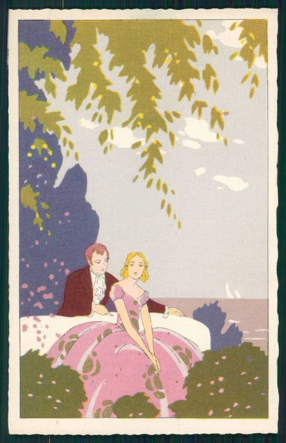 Artist Signed Meschini Italian Art Deco Romantic Couple 2286 postcard TC4491 – fronte