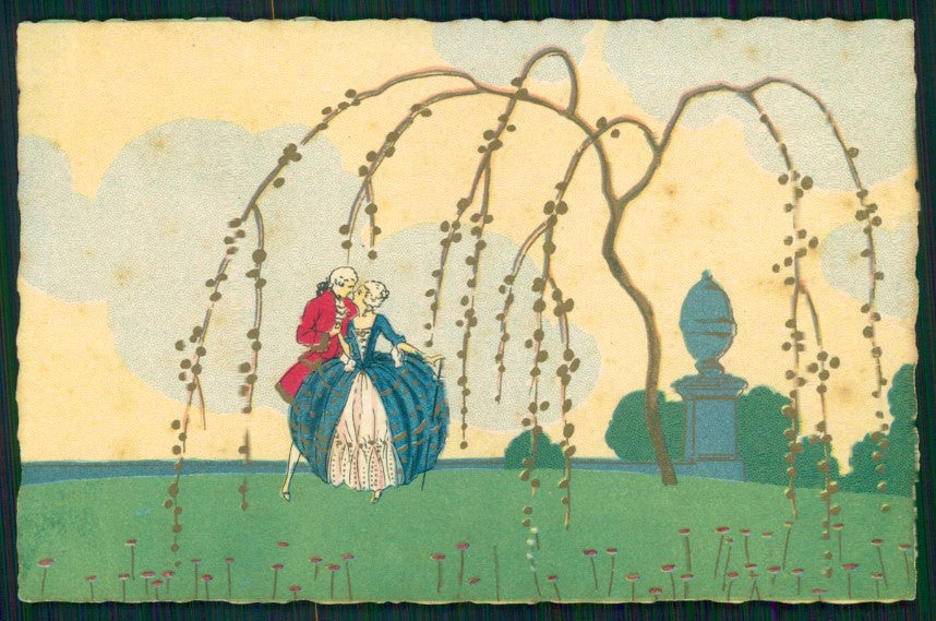 Artist Signed Meschini Italian Art Deco Romantic Couple 2129 postcard TC4493 – fronte