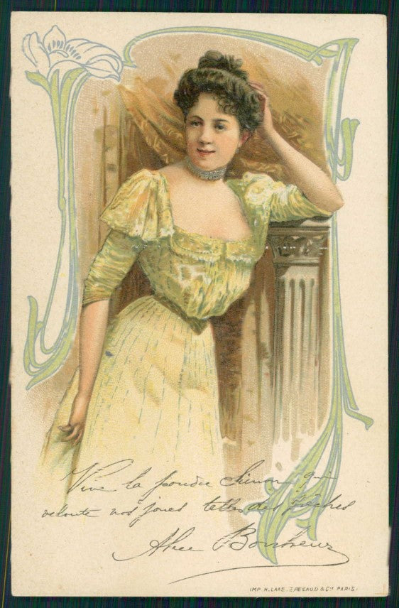 Art Nouveau Fashion Glamour Lady postcard TC4513 – fronte