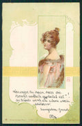 Artist Signed Art Nouveau Fashion Glamour Lady serie 893 postcard TC4515 – fronte