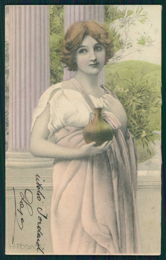 Artist Signed H. Ryland Lady Viennoise Theo Stroefer 207 postcard TC4545 – fronte
