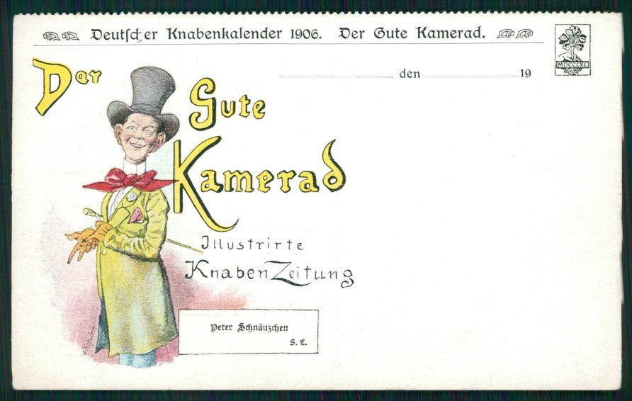 Deutscher Knabenkalender Year 1906 Der Gute Kamerad postcard TC4552 – fronte