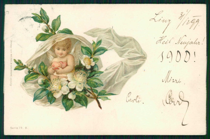 Art Nouveau Cupid Angel serie 79 postcard TC4561 – fronte