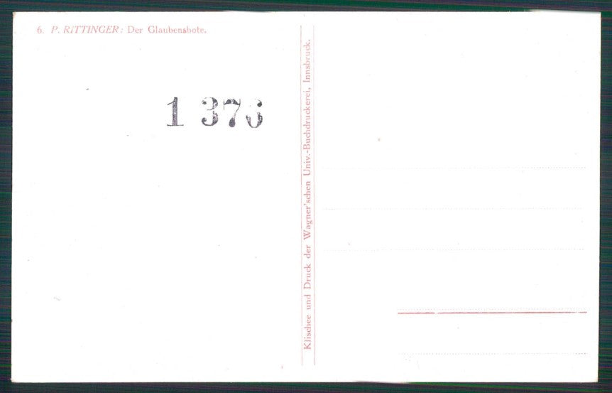 Artist Signed P. Rittinger Der Glaubensbote serie 6 postcard TC4587 – retro