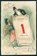 Art Nouveau Year 1901 1902 Couple Relief serie 3943 postcard TC4597 – fronte