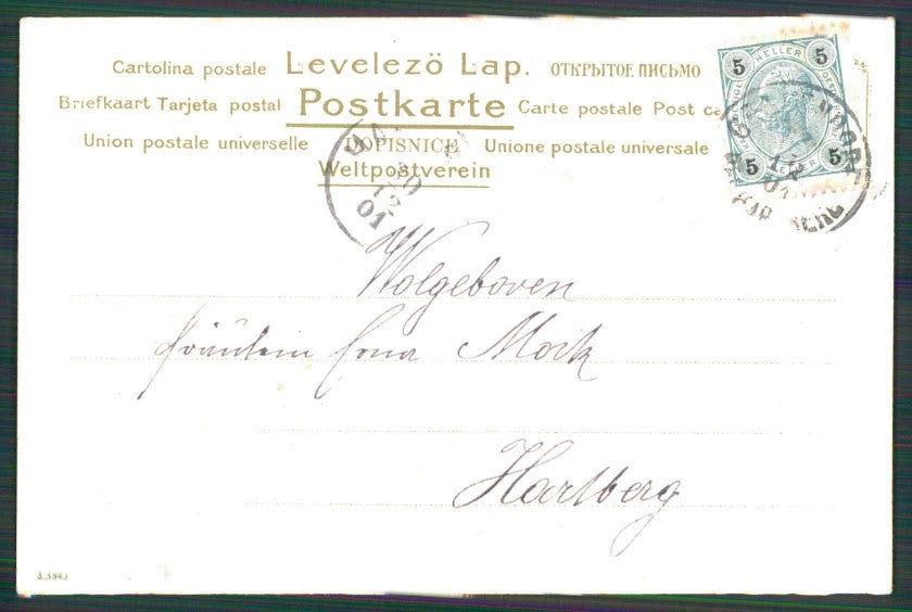 Art Nouveau Year 1901 1902 Couple Relief serie 3943 postcard TC4597 – retro