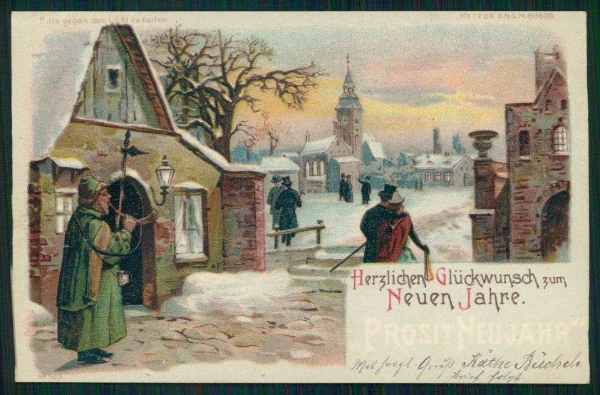 Hold to Light Winter Happy New Year postcard TC4604 – fronte