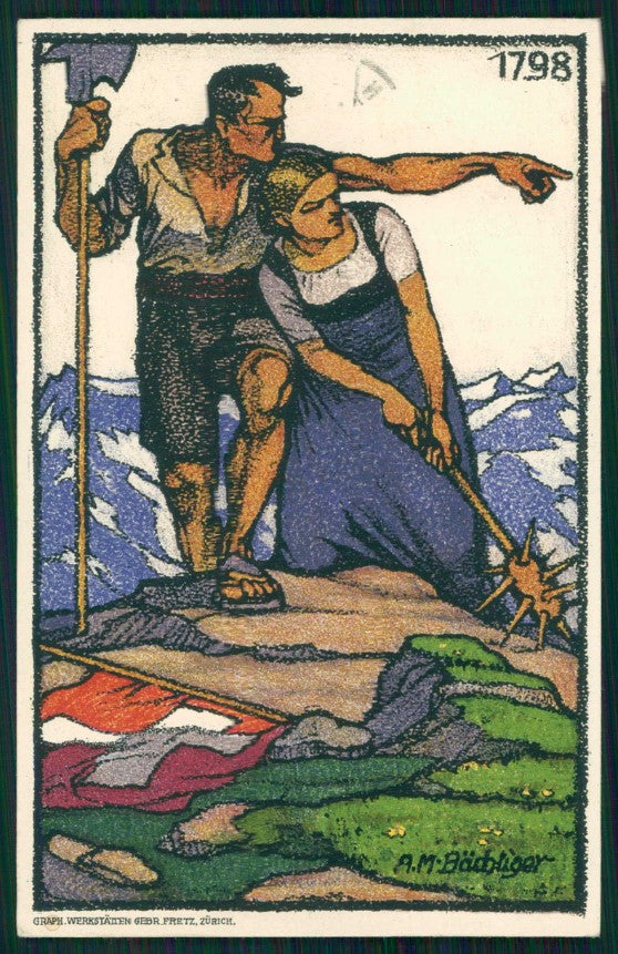Artist Signed Bächliger Bundesfeier 1913 Schweizer Tuberkulose postcard TC4630 – fronte