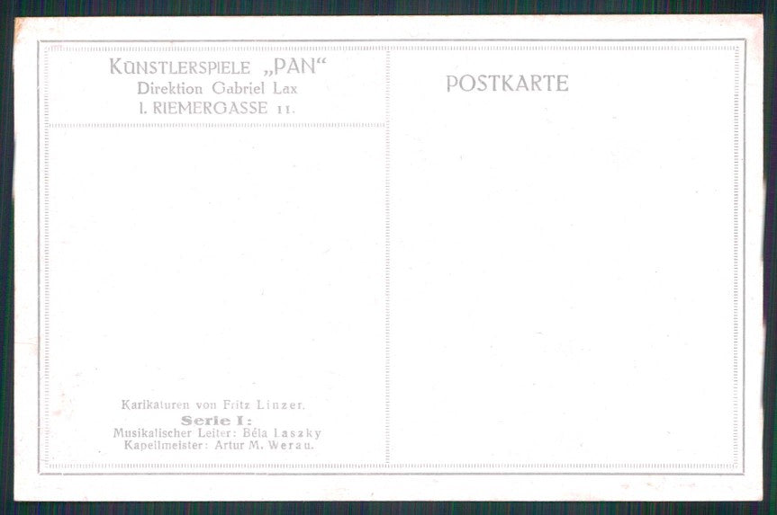 Artist Signed Fritz Linzer Organetto di Barberia Rullo WRINKLES postcard TC4631 – retro
