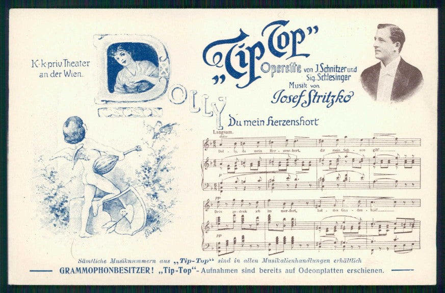 Operette von Schnitzer und Schlesinger Tip Top Music Sheet postcard TC4633 – fronte