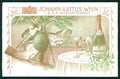 Artist Signed Schubert Wine Advertising Johann Kattus Wien Hunt postcard TC4637 – fronte