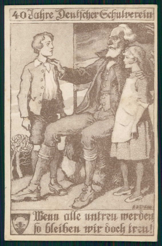 Artist Signed Man Children Deutscher Schulverein serie 1010 postcard TC4639 – fronte