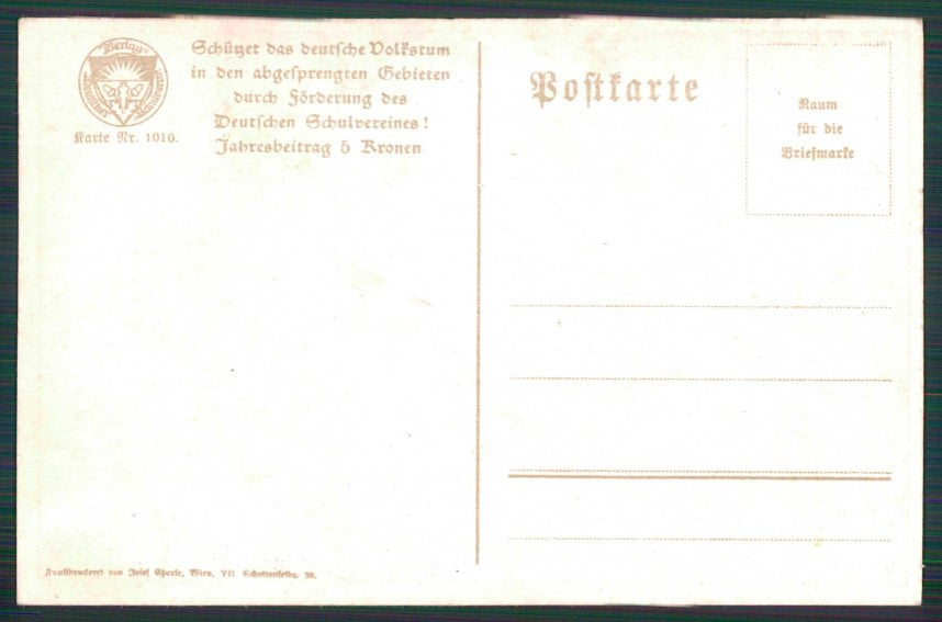 Artist Signed Man Children Deutscher Schulverein serie 1010 postcard TC4639 – retro