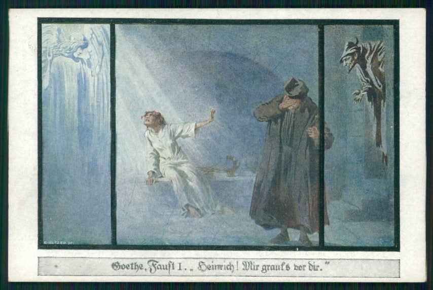 Artist Signed Kutzer Goethe Faust Deutschen Bohmen serie 449 postcard TC4647 – fronte