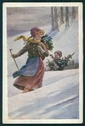 Artist Signed F. Kruis ? Christmas Children Deutscher Schulverein 1105 pc TC4655 – fronte