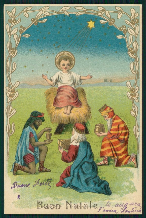 Christmas Baby Jesus Kings Magi Relief postcard TC4661 – fronte