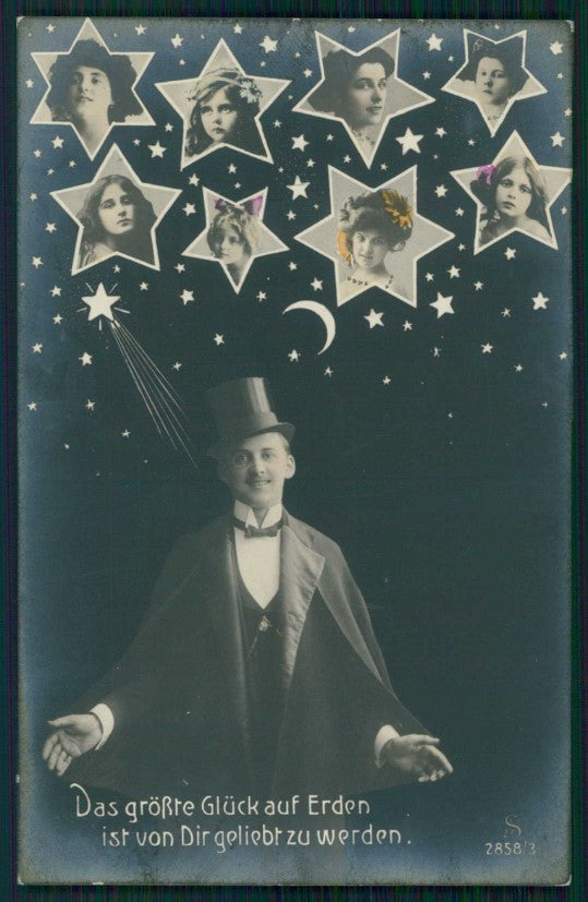 Man Stars Lady Girl RPPC serie 2858-3 postcard TC4674 – fronte