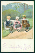 Artist Signed P. Ebner Children M M Vienne 1270 CORNER CREASED postcard TC4690 – fronte