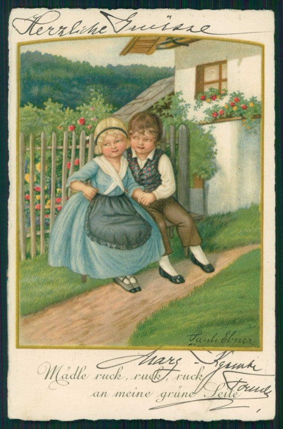 Artist Signed P. Ebner Children Dondorf 2463 postcard TC4692 – fronte
