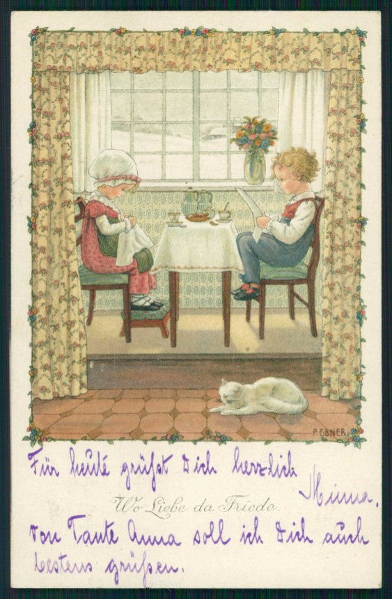 Artist Signed P. Ebner Children M M Vienne 1158 postcard TC4698 – fronte