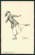 Artist Signed Pellegrini Ice Skating Palazzo Ghiaccio Milano postcard TC4730 – fronte