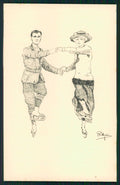 Artist Signed Pellegrini Ice Skating Palazzo Ghiaccio Milano postcard TC4733 – fronte