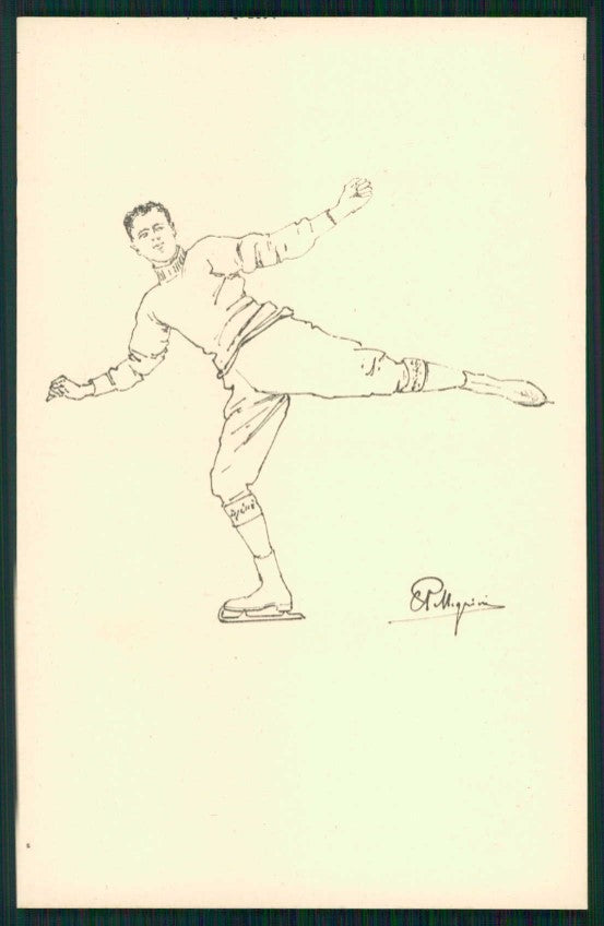 Artist Signed Pellegrini Ice Skating Palazzo Ghiaccio Milano postcard TC4735 – fronte
