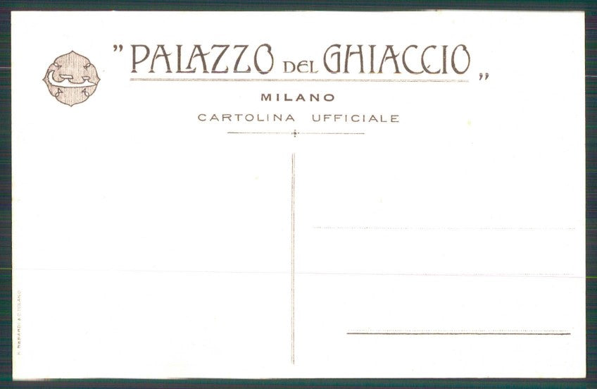 Artist Signed Pellegrini Ice Skating Palazzo Ghiaccio Milano postcard TC4735 – retro