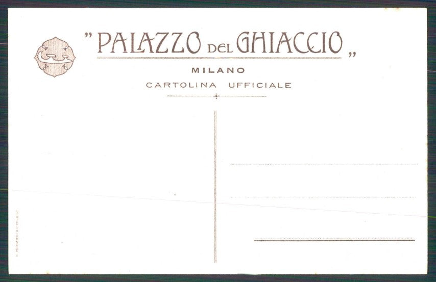 Artist Signed Pellegrini Ice Skating Palazzo Ghiaccio Milano postcard TC4736 – retro