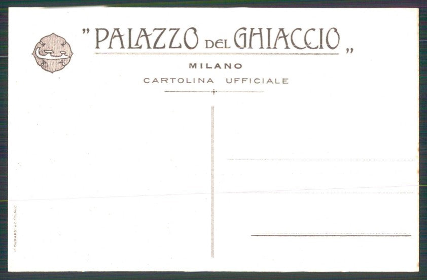 Artist Signed Pellegrini Ice Skating Palazzo Ghiaccio Milano postcard TC4738 – retro