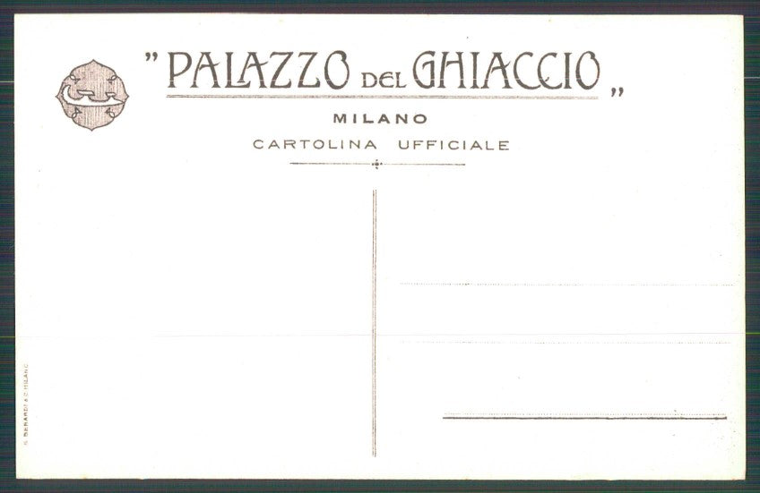 Artist Signed Pellegrini Ice Skating Palazzo Ghiaccio Milano postcard TC4741 – retro