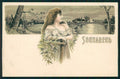 Artist Signed Frundt Art Nouveau Lady Days of the Week Tage der Woche pc TC4781 – fronte