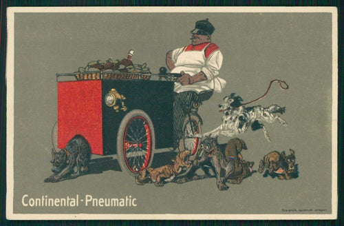 Advertising Continental Pneumatic Ausstellung 1914 Dog postcard TC4795 – fronte