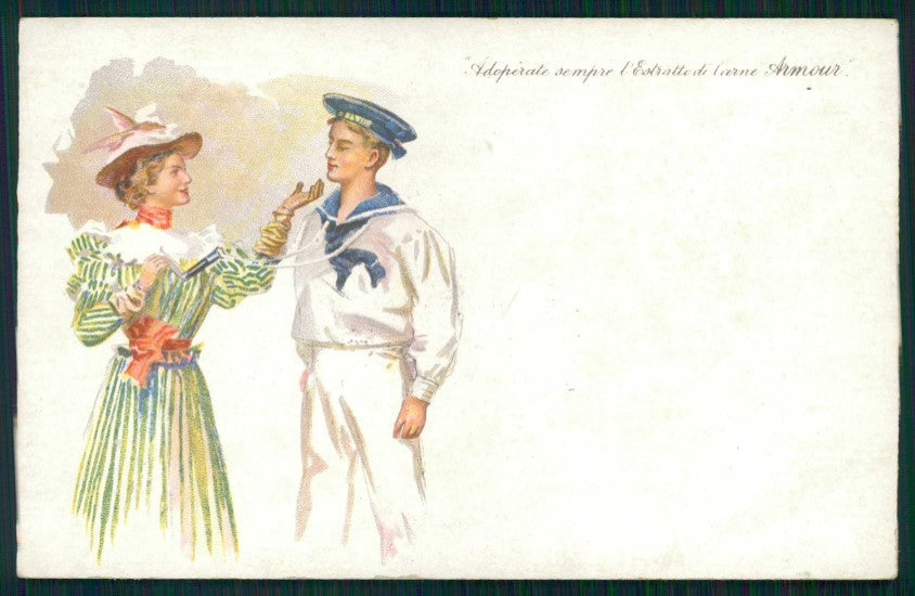 Advertising Armour's Extract Beef Chicago Soldiers Lady postcard TC4799 – fronte