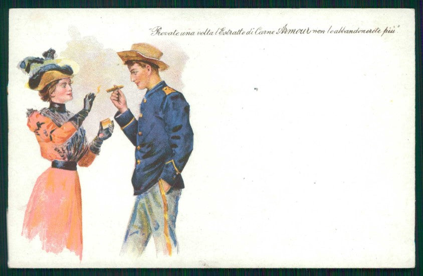 Advertising Armour's Extract Beef Chicago Soldiers Lady postcard TC4800 – fronte