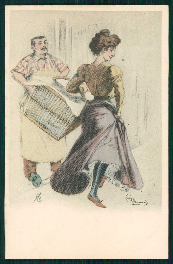 Artist Signed Lubin De Beauvais Glamour Fashion Lady postcard TC4818 – fronte