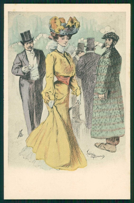 Artist Signed Lubin De Beauvais Glamour Fashion Lady postcard TC4819 – fronte