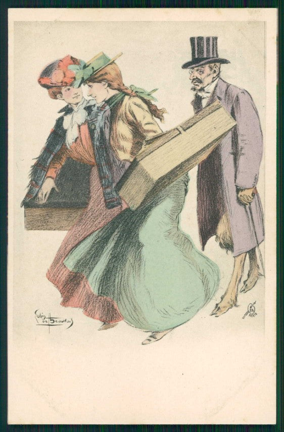 Artist Signed Lubin De Beauvais Glamour Fashion Lady postcard TC4820 – fronte